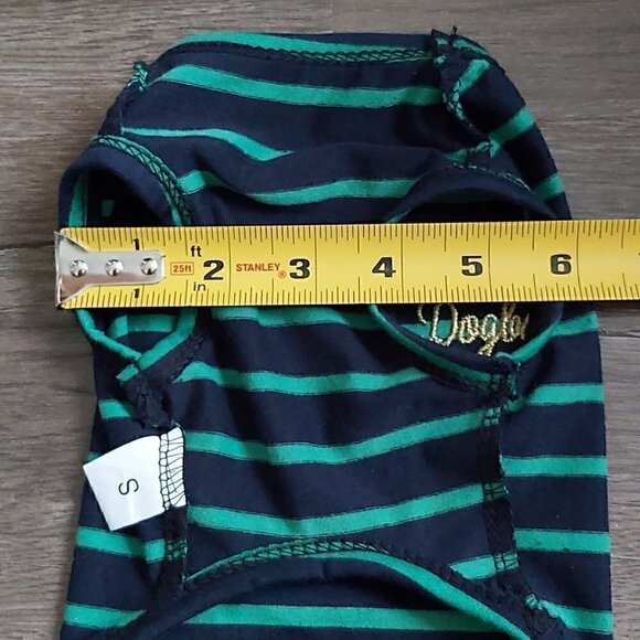 Nwot "Dogbaby" Embroidered Blue And Green Striped Dog Shirt - Size Small - Picture 3 of 5